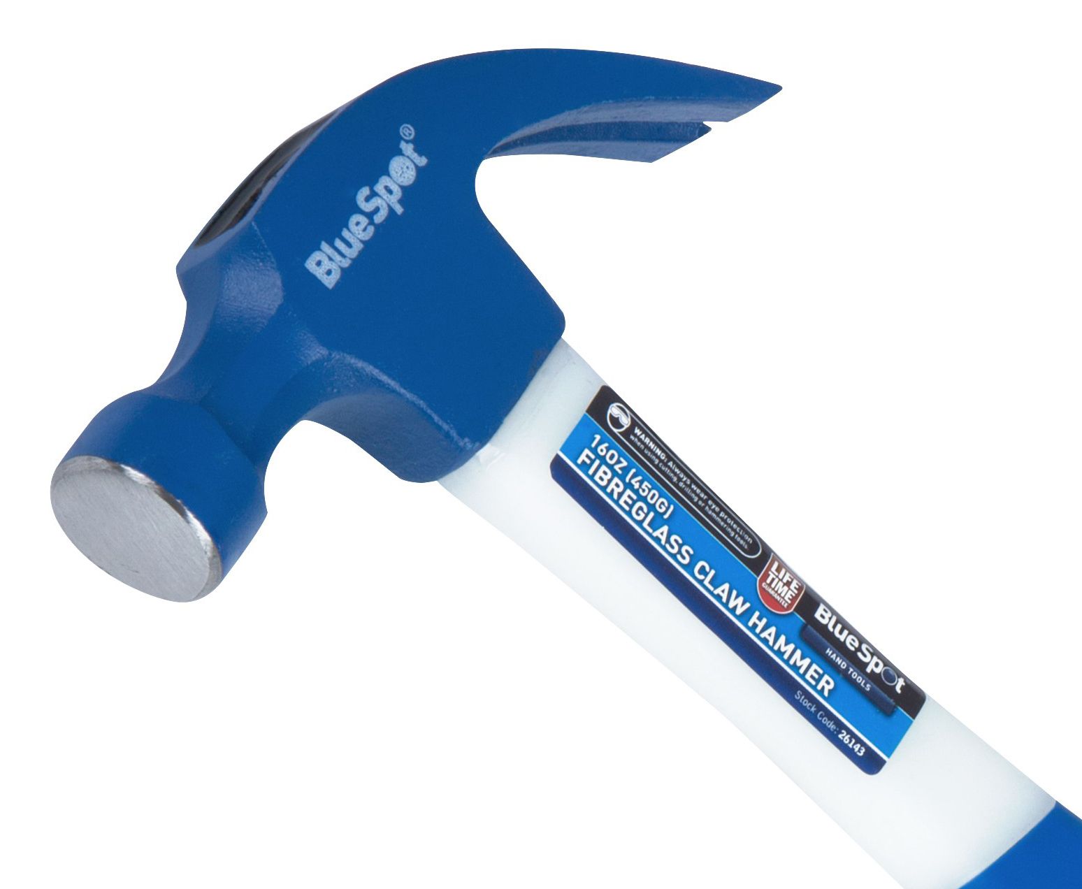 Bluespot 16oz Claw Hammer Fibreglass Rubber Grip Handle 26143