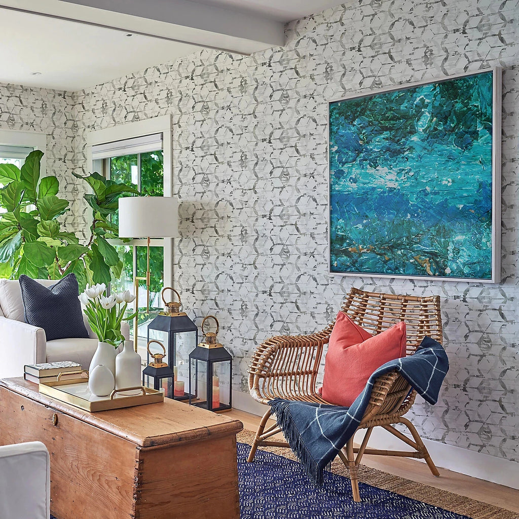 Fine Decor Black Grey & White Augustine Geometric Wallpaper