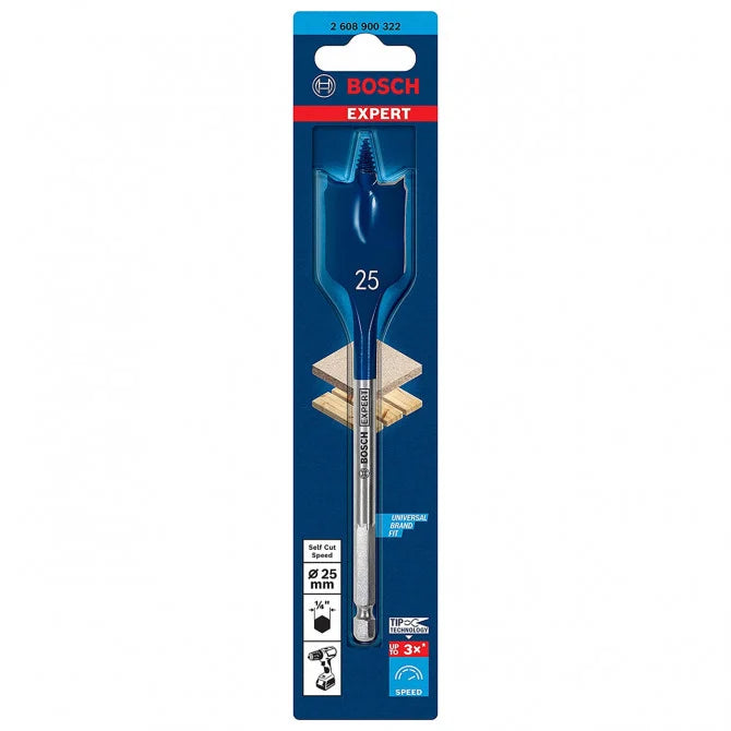 Bosch Expert Self Cut Speed Flat Drill Bit Hex Shank 25mm x 152mm