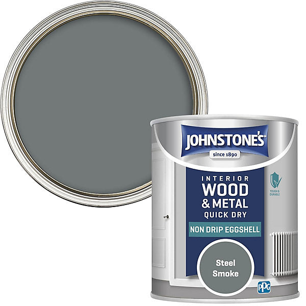 Johnstone’s Quick Dry Steel Smoke Non Drip Eggshell Paint 750ml