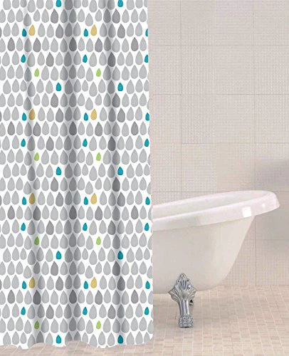 Sabichi Rain Drops Shower Curtain, 180cm x 180cm