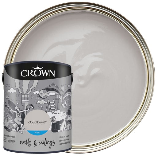 Crown Cloud Burst Grey Matt Paint 5L