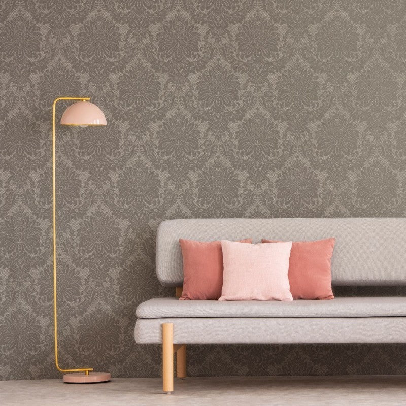 Graham & Brown Vogue Taupe Damask Wallpaper 106674