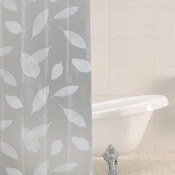 Sabichi Leaves Grey & White Shower Curtain 180x180cm