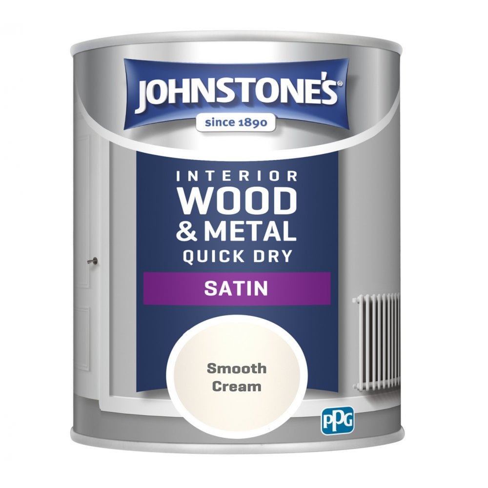 Johnstones Smooth Cream Satin Interior Wood & Metal Paint 750ml