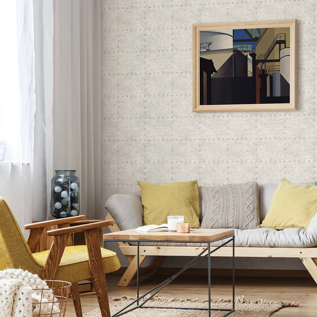 A Street Trilogy Hammered Metal Platinum Wallpaper FD25371