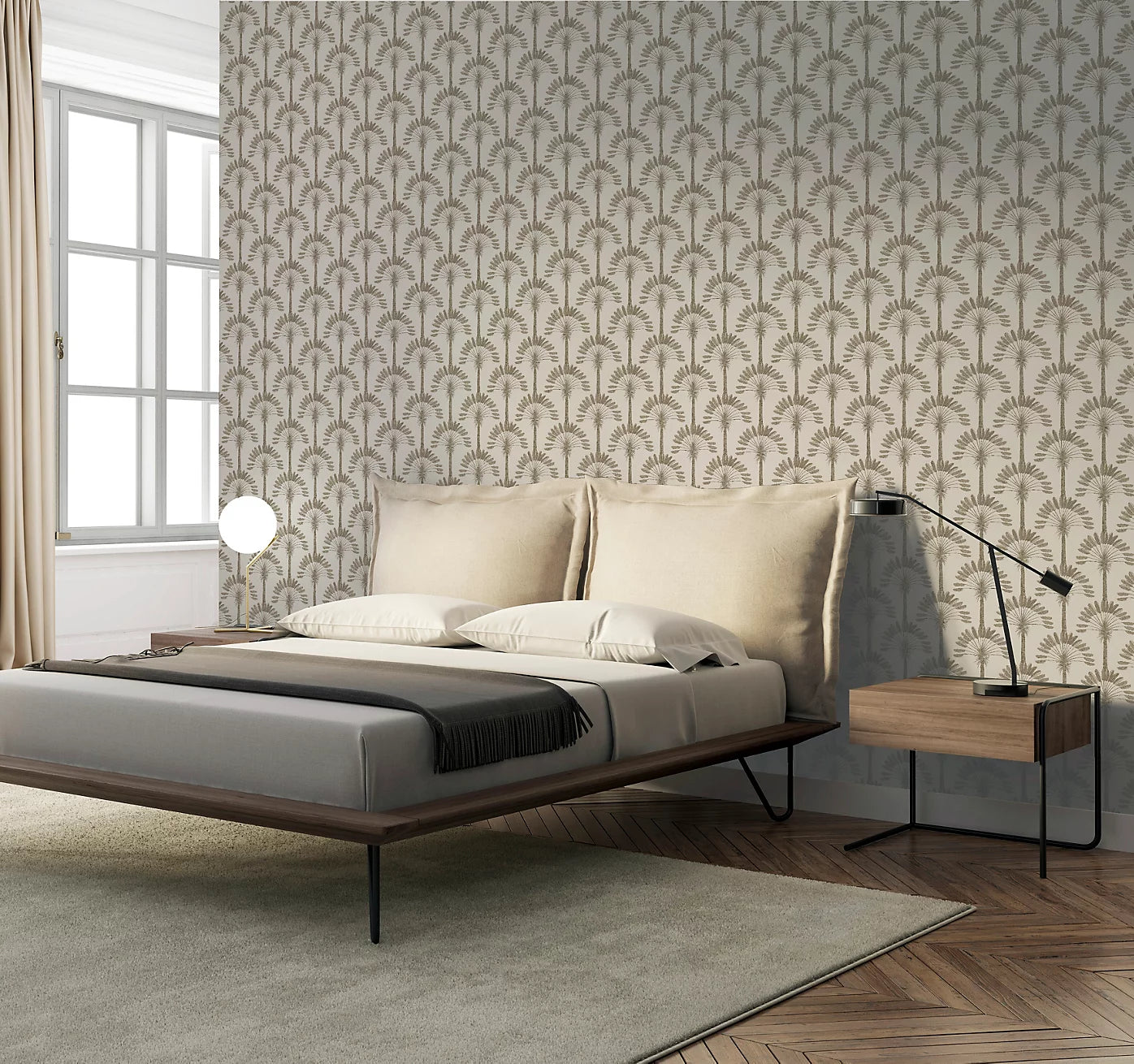 Arthouse Palm Palace Cream & Gold Wallpaper 921701