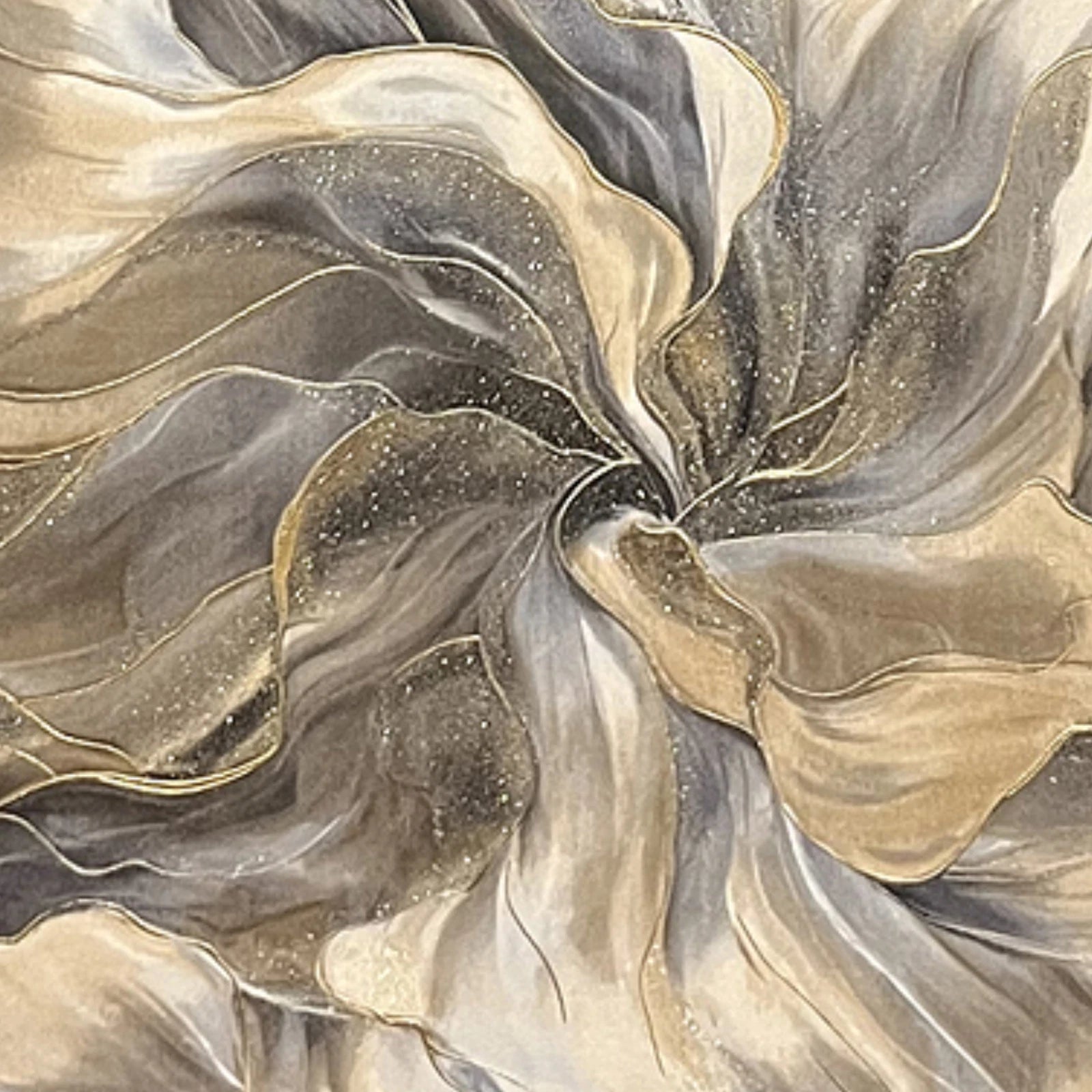 Sartoria Mink Coffee Brown Serenity Glitter Floral Wallpaper 7861