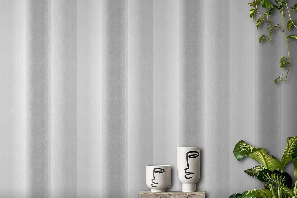 Crown Kirby Stripe Grey Charcoal Wallpaper M1643