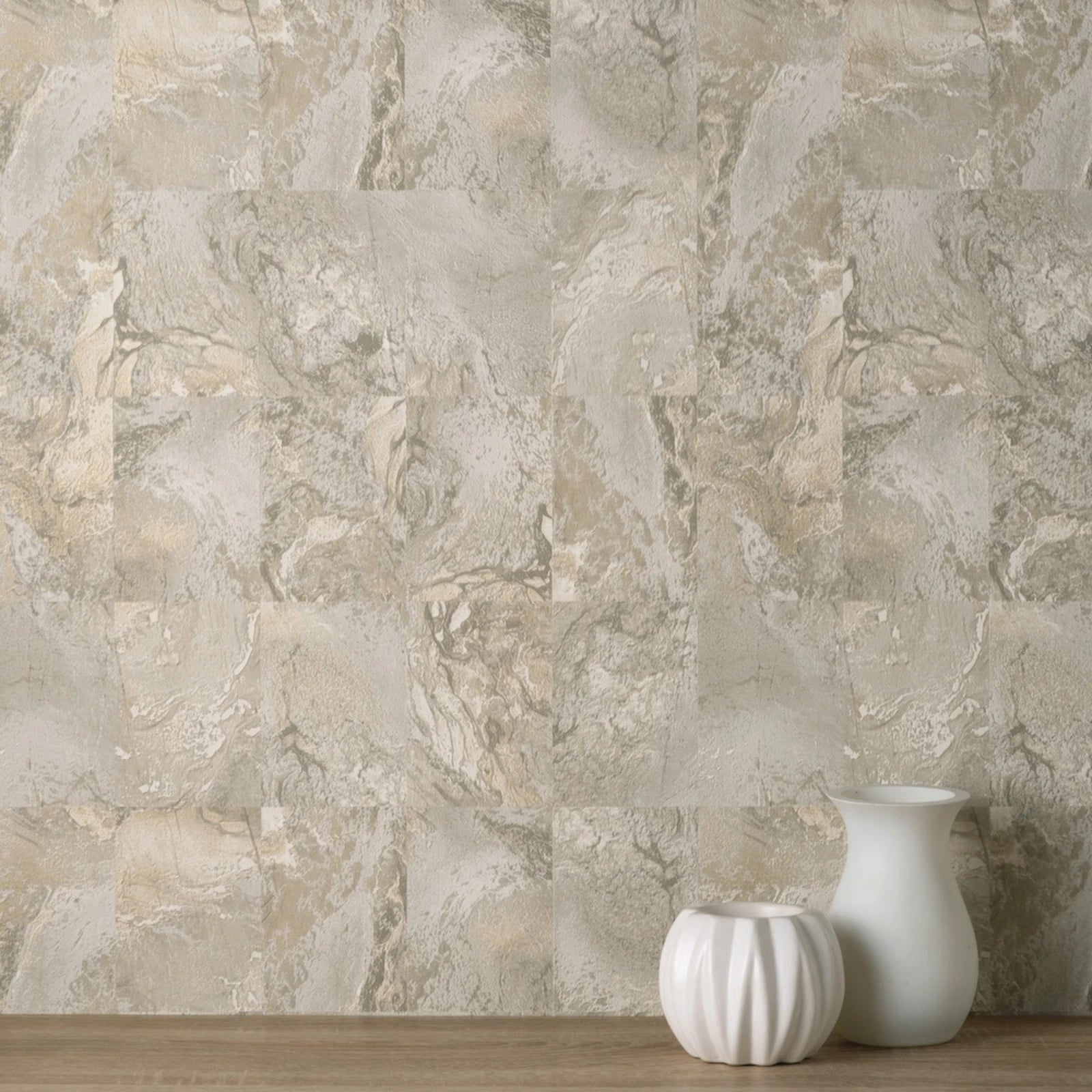 Vymura Savona Marble Tile Natural Marble Heavyweight Wallpaper M95640