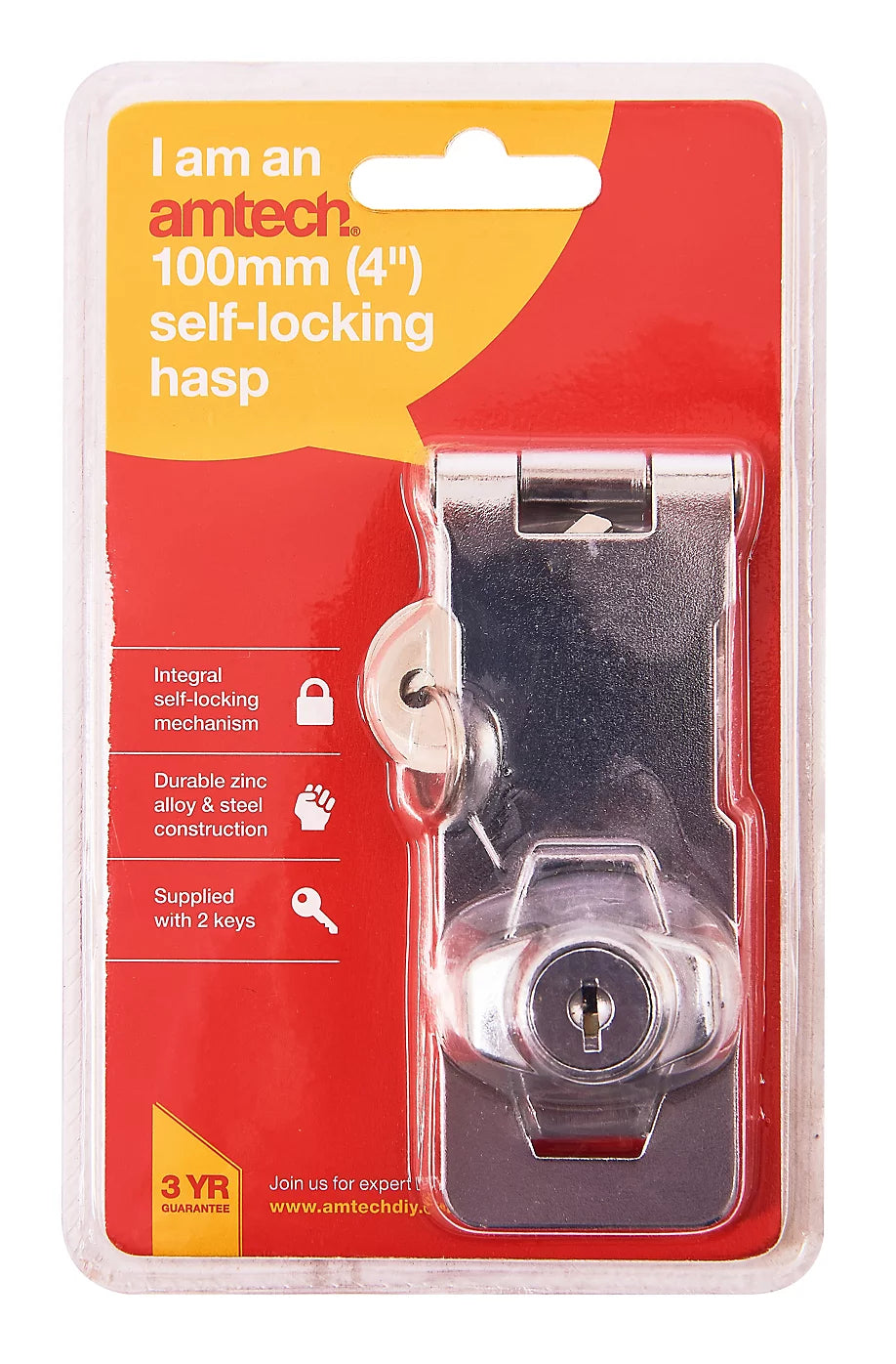 Amtech 100mm (4") Self-locking Hasp T1895