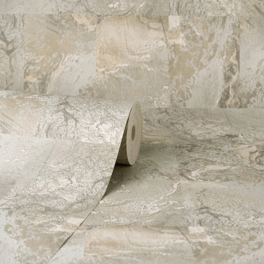 Vymura Savona Marble Tile Natural Marble Heavyweight Wallpaper M95640