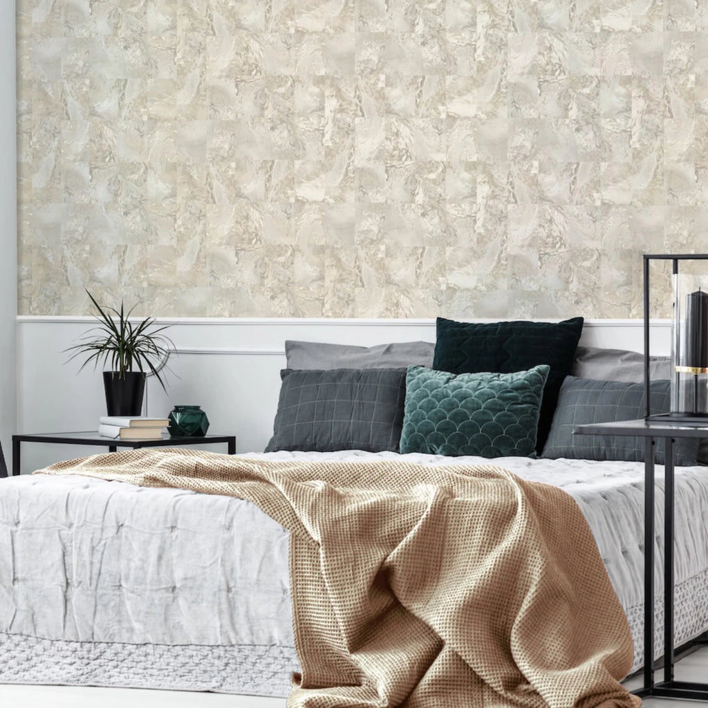 Vymura Savona Marble Tile Natural Marble Heavyweight Wallpaper M95640