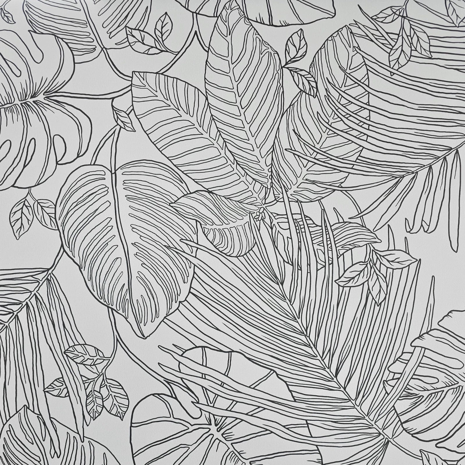 Rasch Canopy Leaves Grey & Black Tropical Floral wallpaper 283173