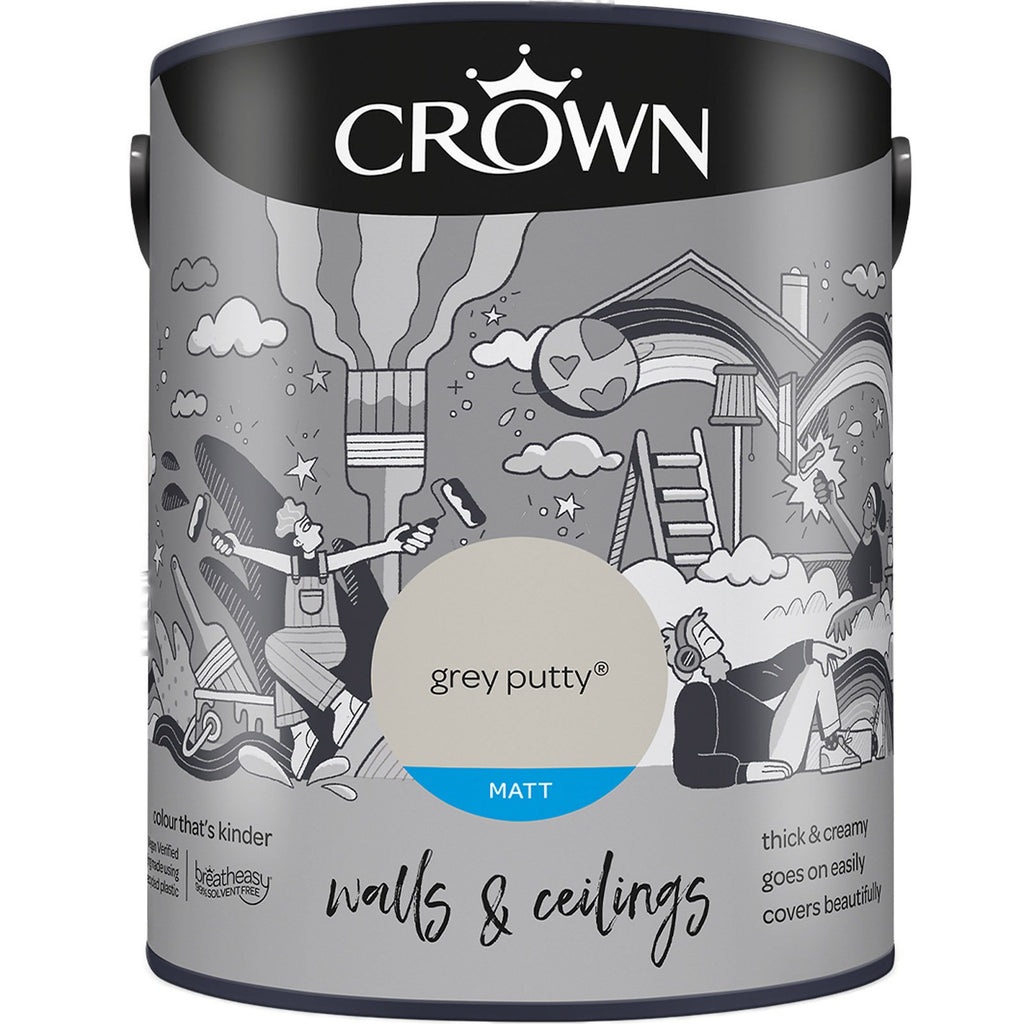 Crown Grey Putty Matt Paint 5L