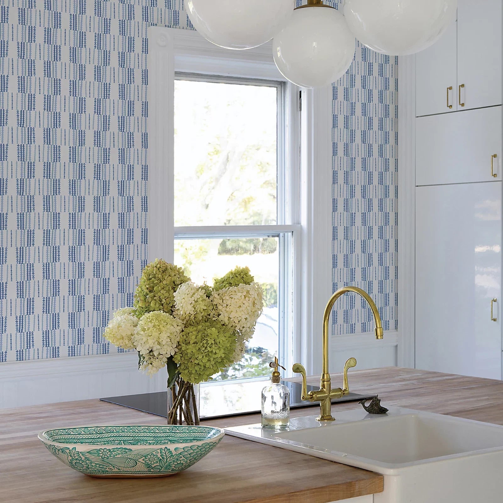 A Street Burgen Blue Stripe Geometric Wallpaper FD25806