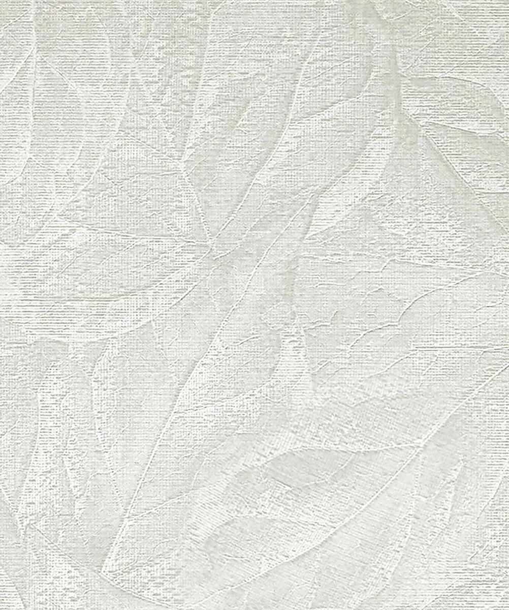 Vymura Soft White Aspen Leaf Textured Luxury Wallpaper M95664