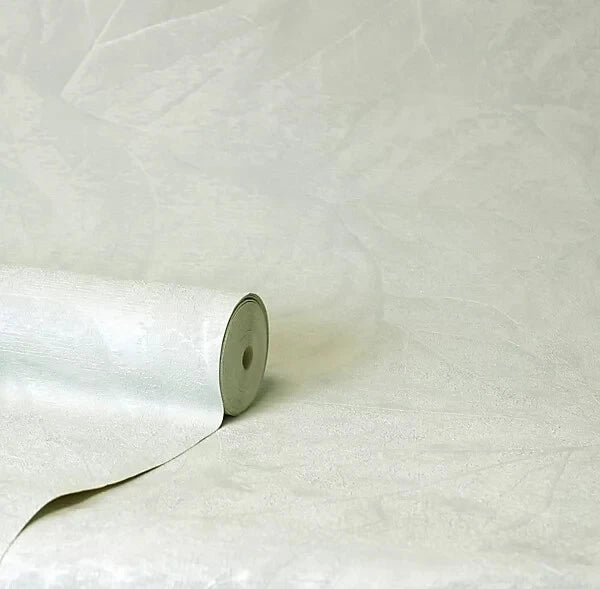 Vymura Soft White Aspen Leaf Textured Luxury Wallpaper M95664