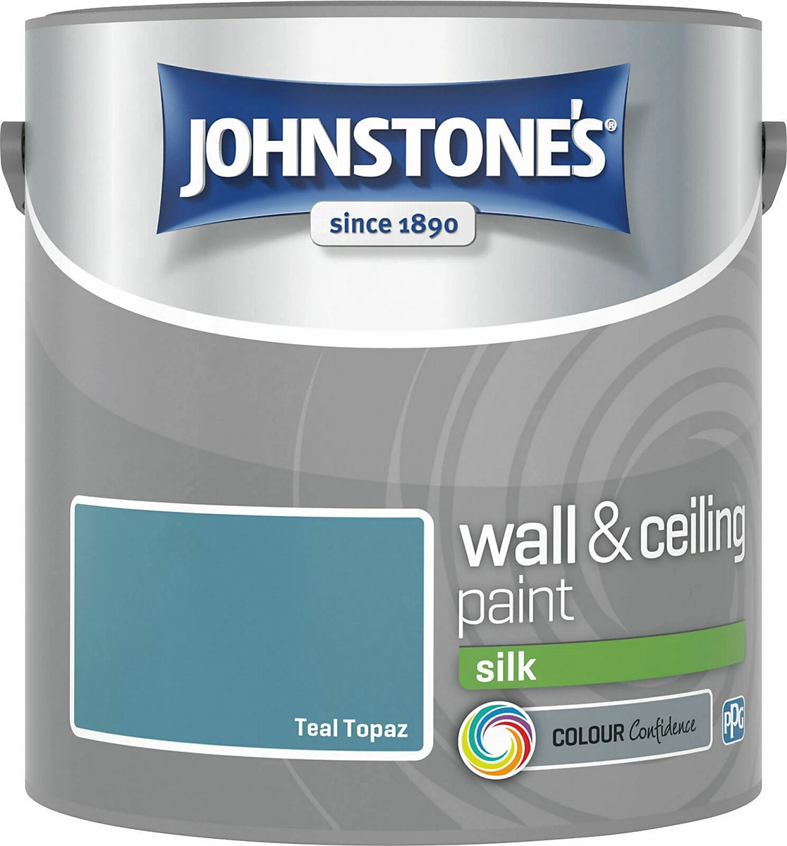 Johnstone’s Teal Topaz Silk Wall & Ceiling Emulsion Paint 2.5L