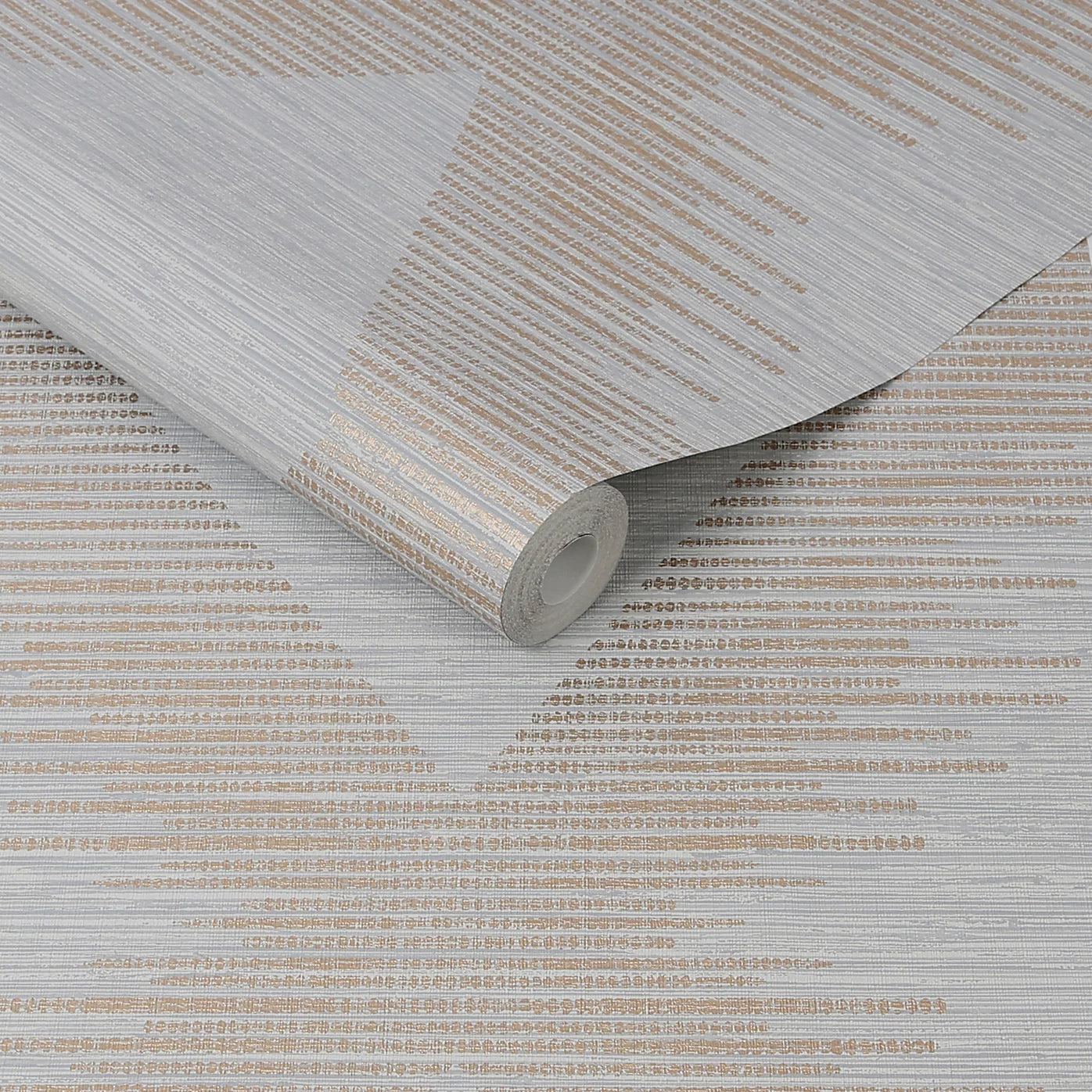 Graham & Brown Serenity Geometric Grey & Rose Gold Wallpaper 120730