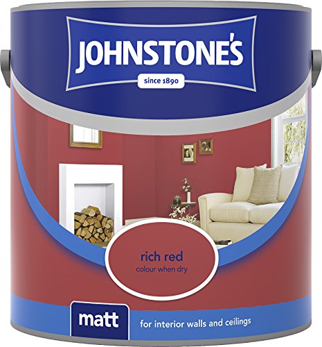 Johnstone’s Rich Red Matt Wall & Ceiling Emulsion Paint 2.5L