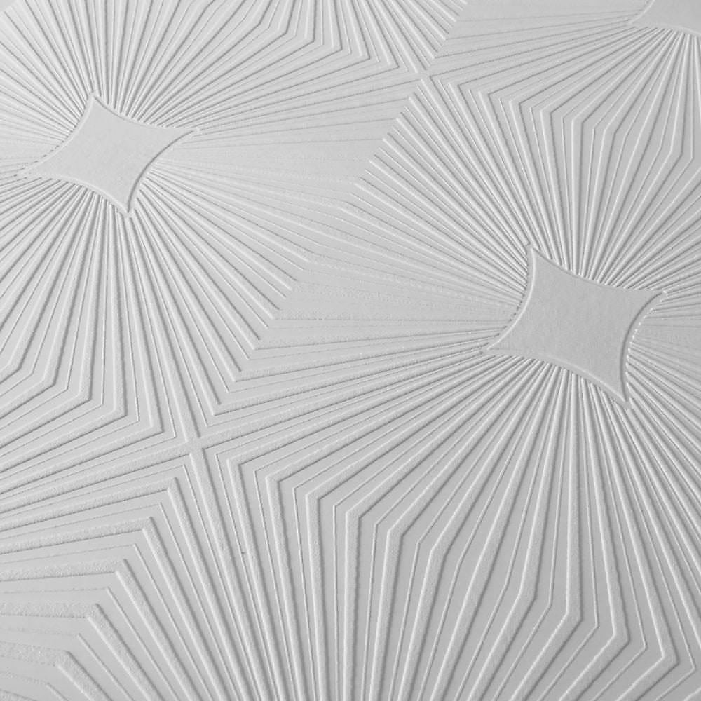 AS Creation White Starburst Geometric Paintable Blown Wallpaper 6639-17