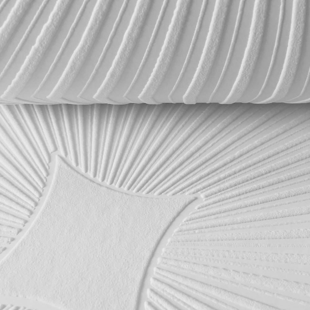 AS Creation White Starburst Geometric Paintable Blown Wallpaper 6639-17