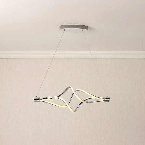 Vortex Pendant Chrome Effect LED Pendant Ceiling Light lf32
