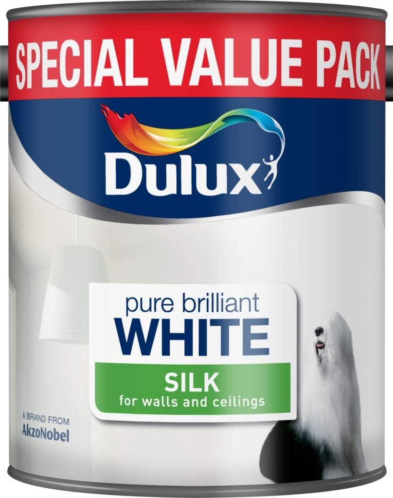 Dulux Pure Brilliant White Silk Wall & Ceiling Emulsion Paint 3 Litres