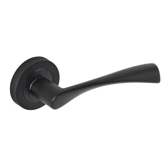 Eclipse Monza Matt Black Lever Rose Lever Door Handle ha44