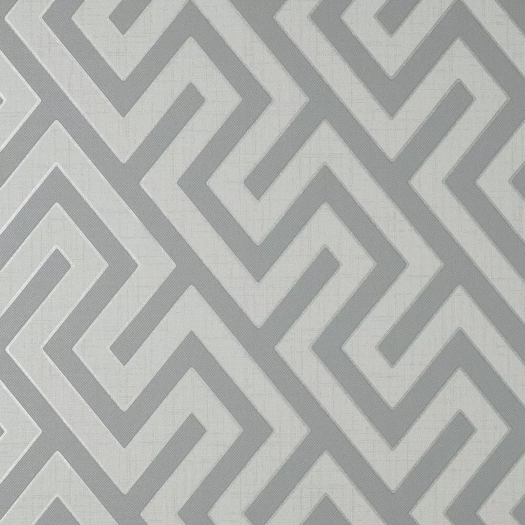 Larson Geometric Metallic Grey & Silver Modern Wallpaper