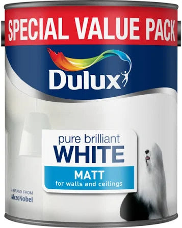 Dulux Pure Brilliant White Matt Wall & Ceiling Emulsion Paint 3 Litres