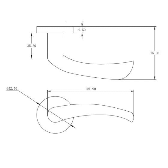 Eclipse Monza Matt Black Lever Rose Lever Door Handle ha44