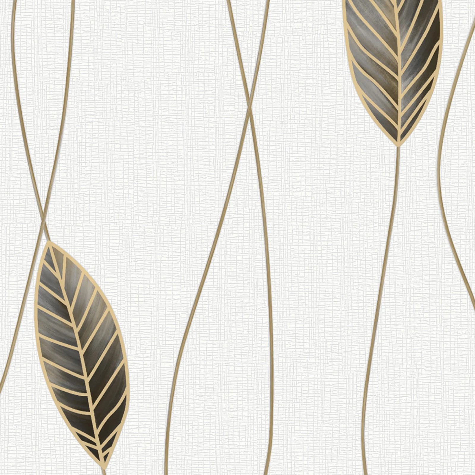 Sartoria Serenity Trail Ivory & Gold Metallic Luxury Leaf Wallpaper 7869