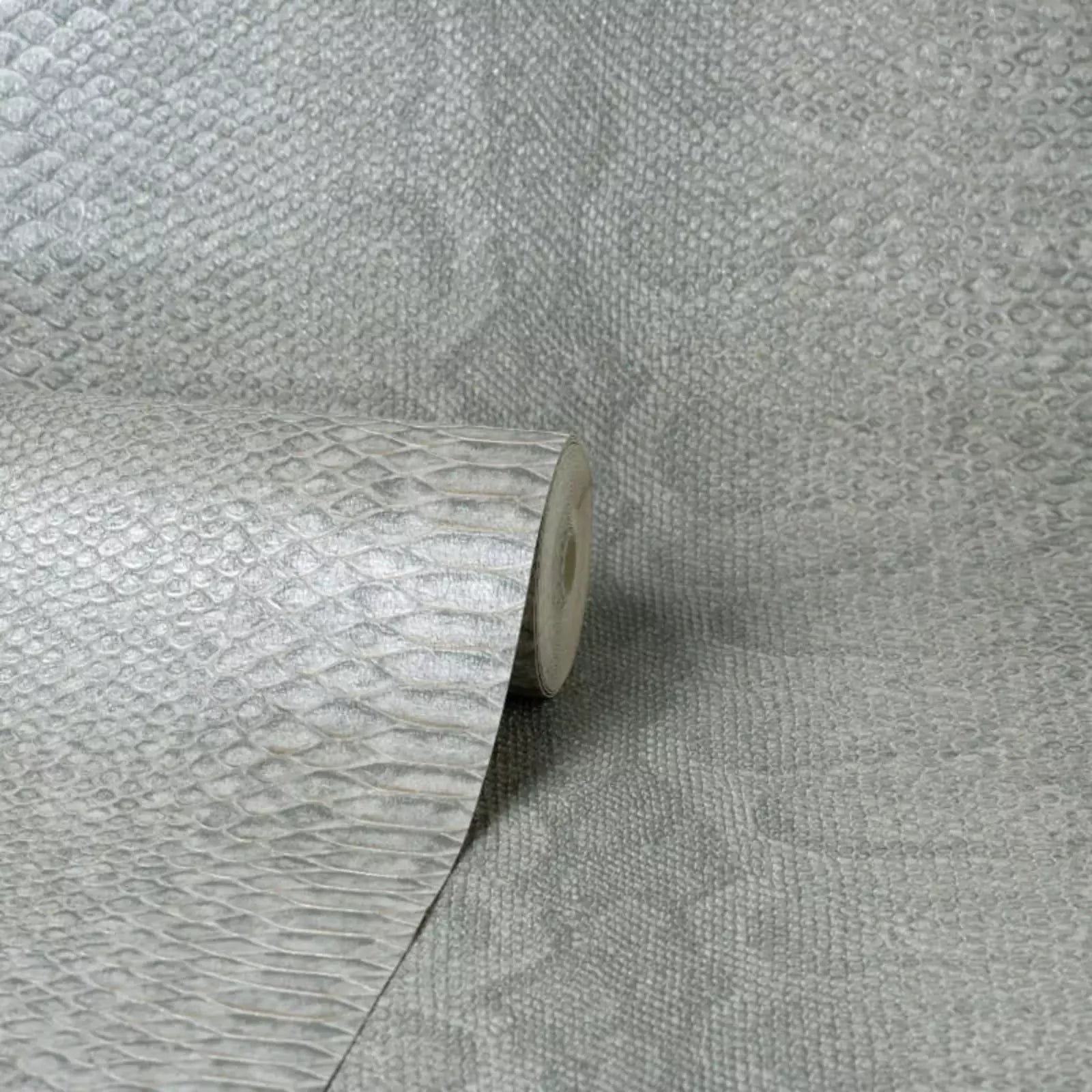 Vymura Grey Gold Python Skin Metallic Heavyweight Wallpaper M88736