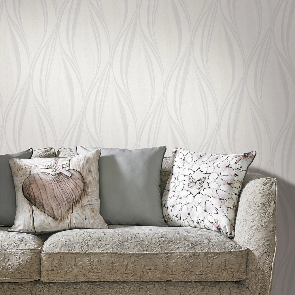 Graham & Brown Tango White & Silver Geometric wallpaper 101397