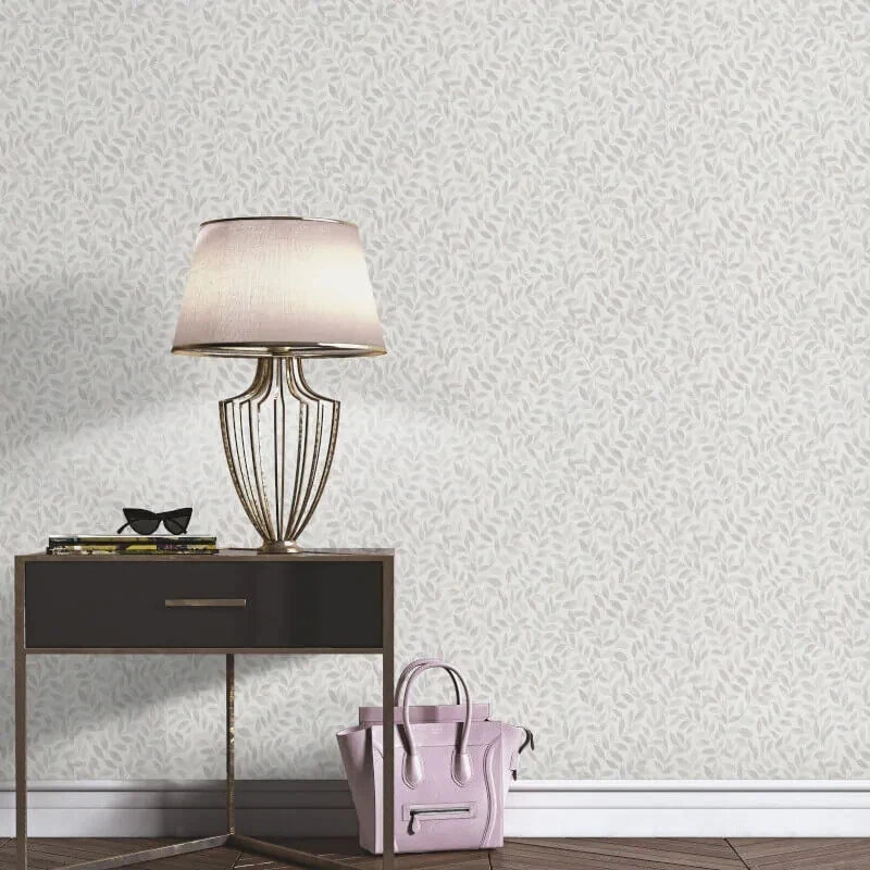 Erismann Opus Ameroso Grey Pastel Leaf Floral Wallpaper 10462-10