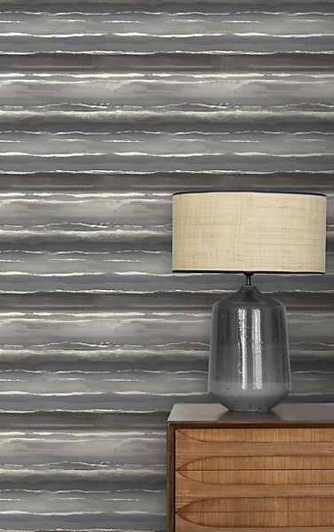 Rasch Mirage Horizon Storm Grey Stripe Wallpaper 282954