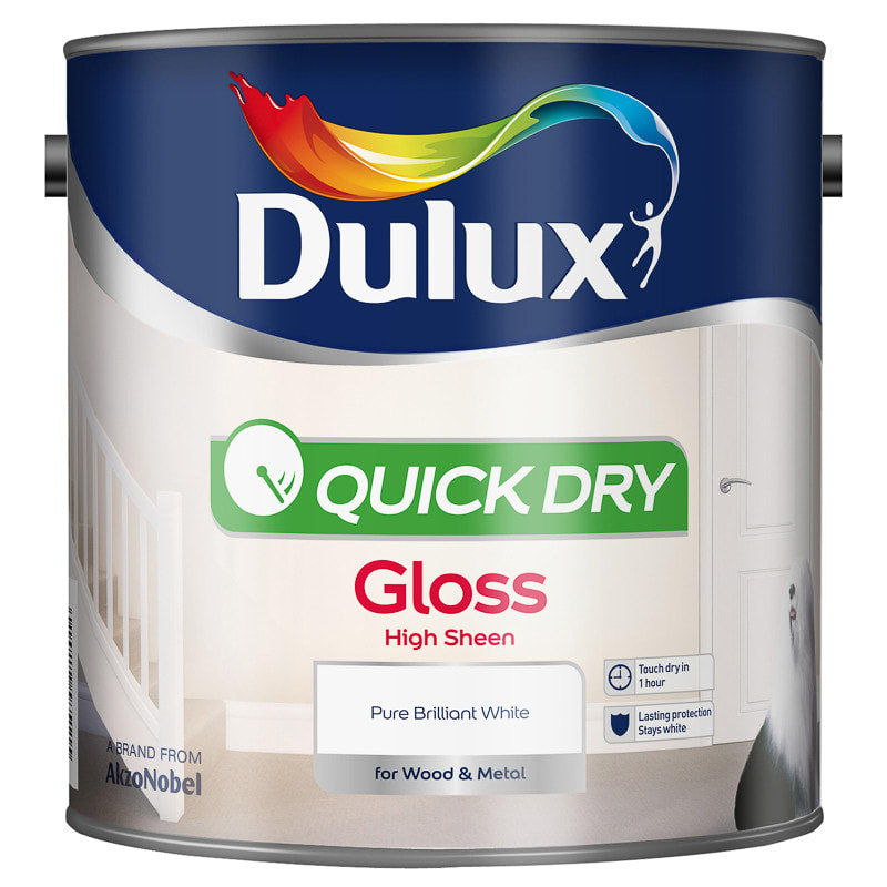 Dulux Brilliant White Quick Dry Gloss Wood & Metal Paint 2.5L