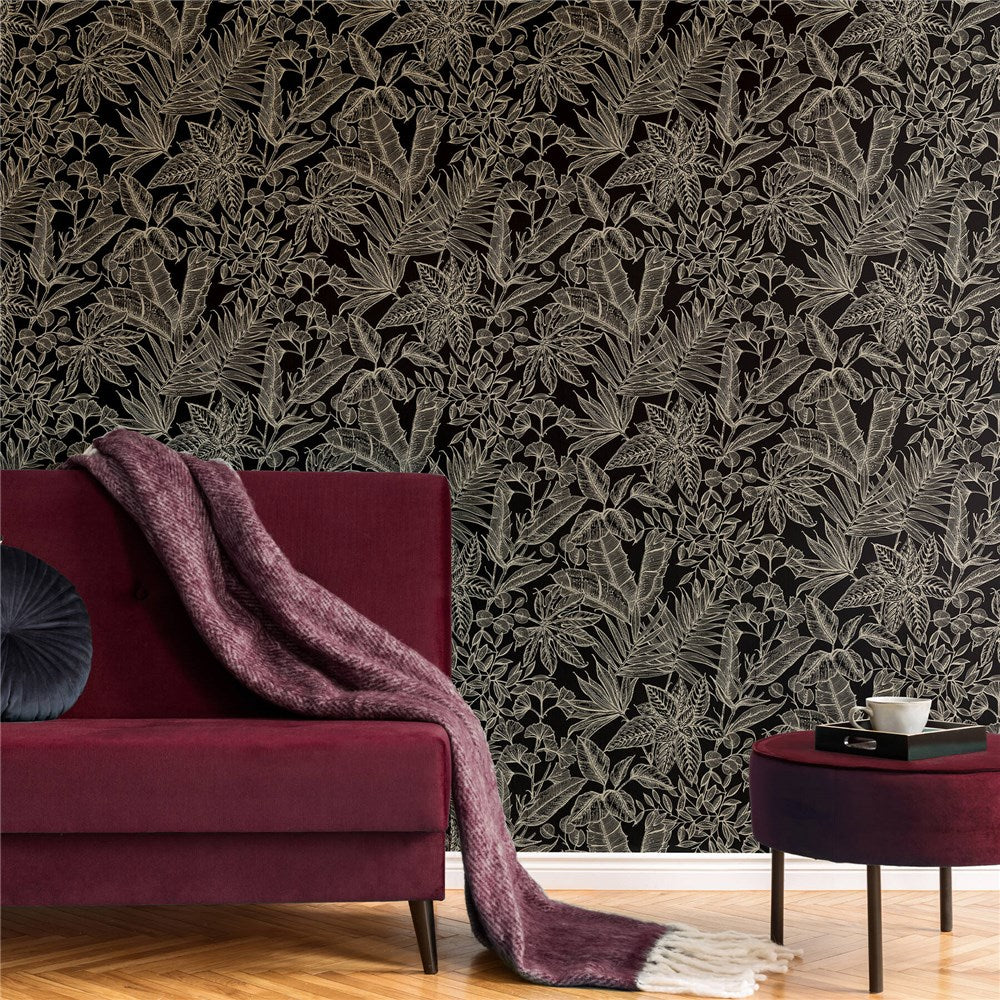 Graham & Brown Onyx Paradise Floral Tropical Wallpaper 115718