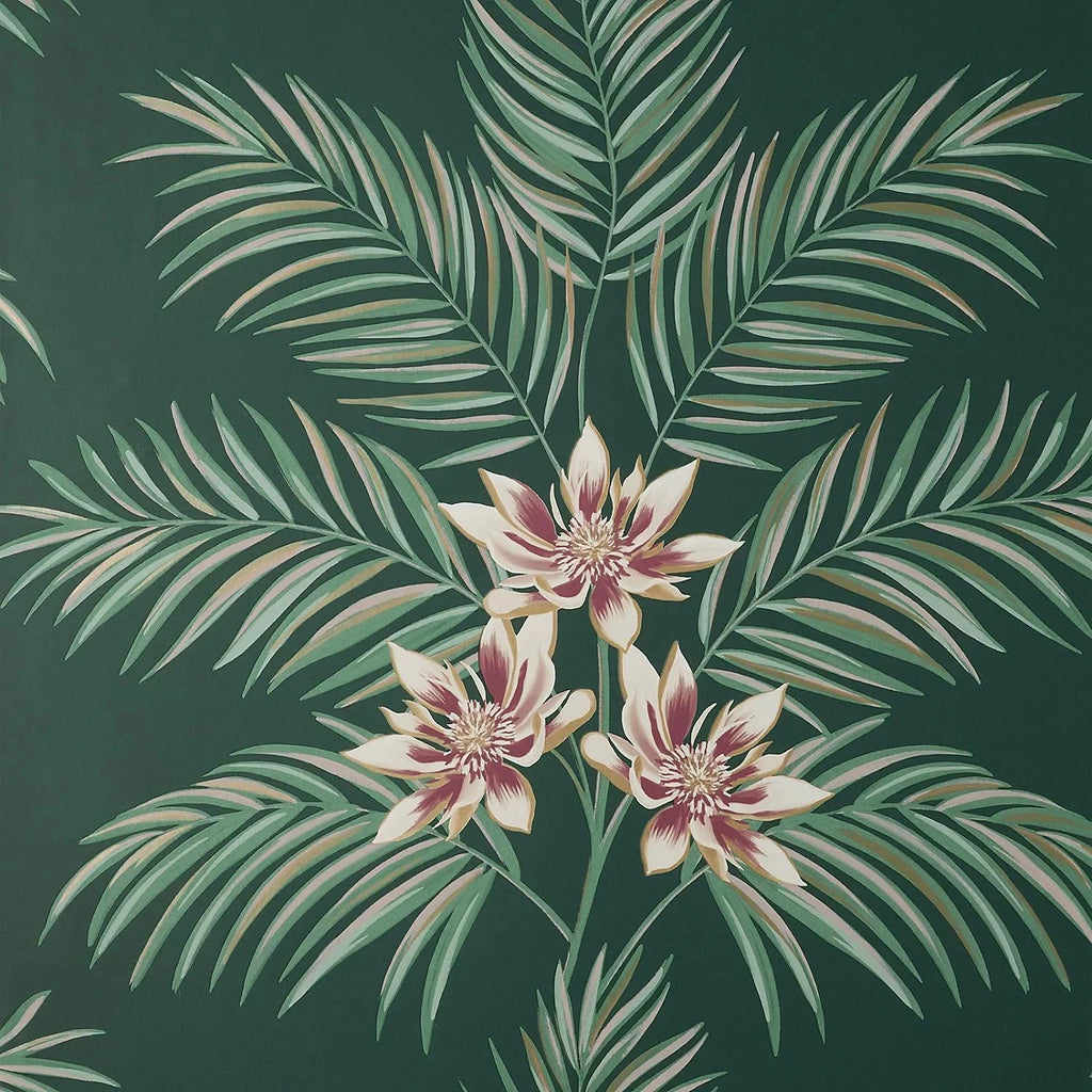 Fine Decor Green Bali Emerald Tropical Floral Jungle Wallpaper FD43279