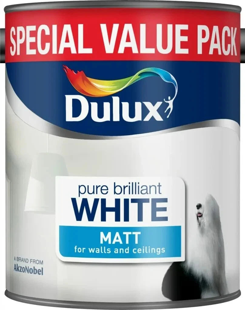 Dulux Pure Brilliant White Matt Wall & Ceiling Emulsion Paint 3 Litres