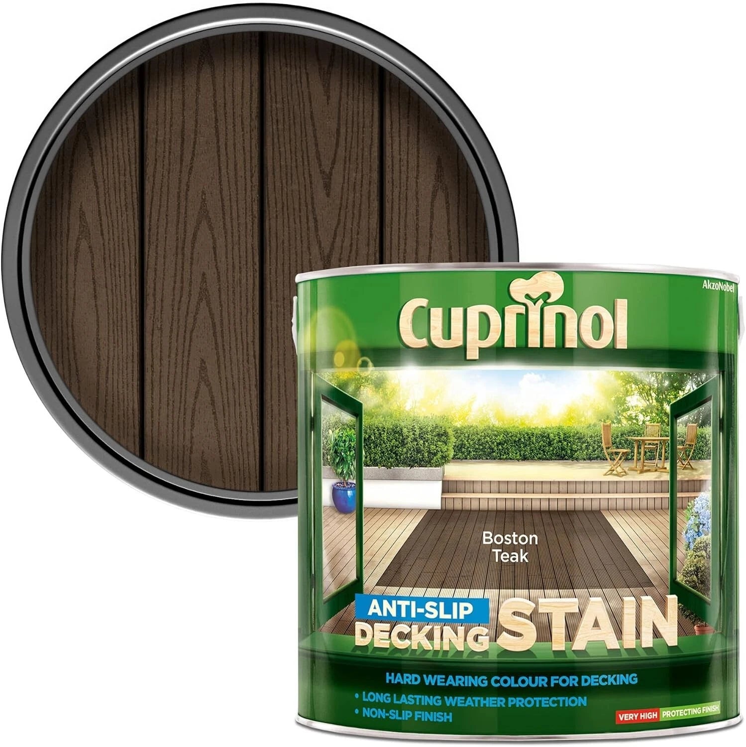Cuprinol Anti Slip Decking Stain Boston Teak 2.5L