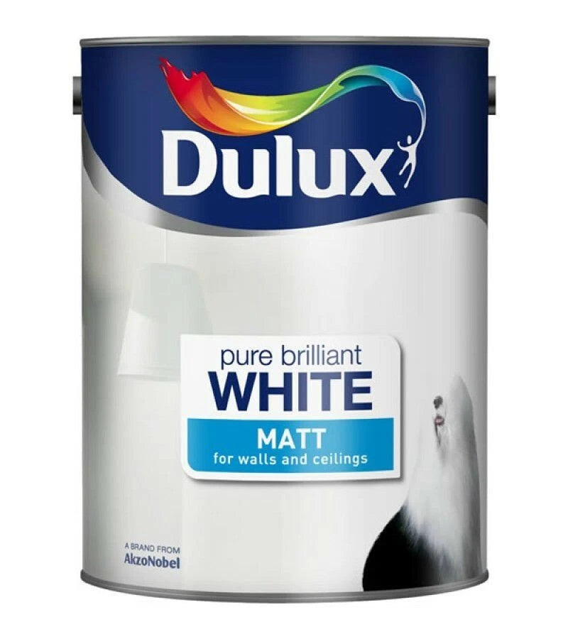 Dulux Pure Brilliant White Matt Wall & Ceiling Emulsion Paint 5 Litres