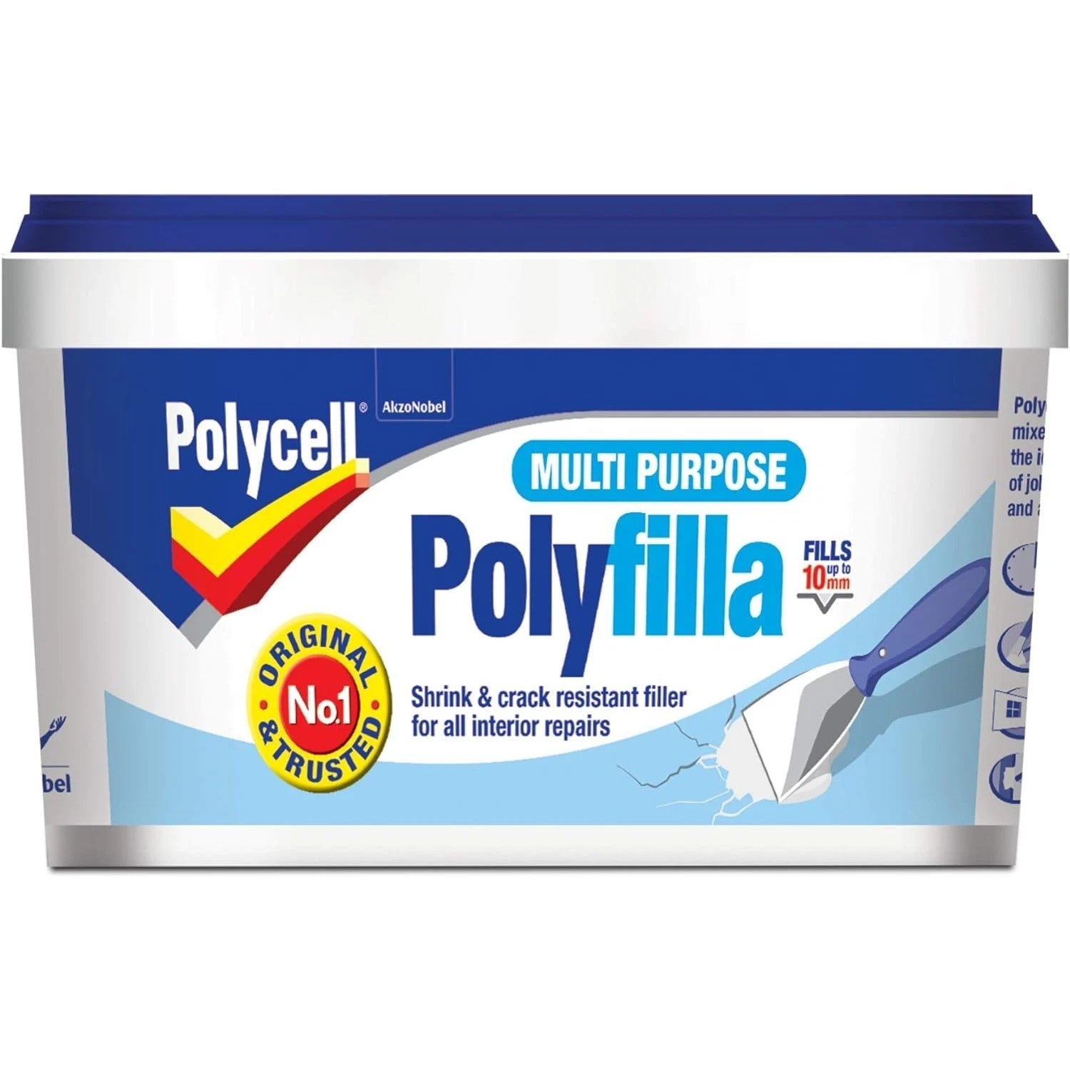 Polycell Polyfilla Multi Purpose Filler 600g Tub Ready Mixed for Cracks Holes