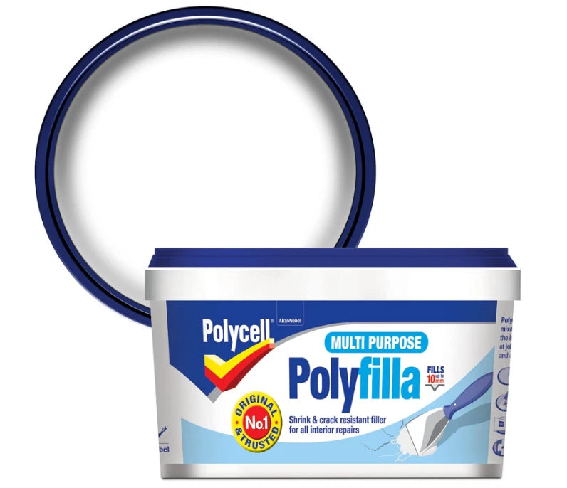 Polycell Polyfilla Multi Purpose Filler 600g Tub Ready Mixed for Cracks Holes