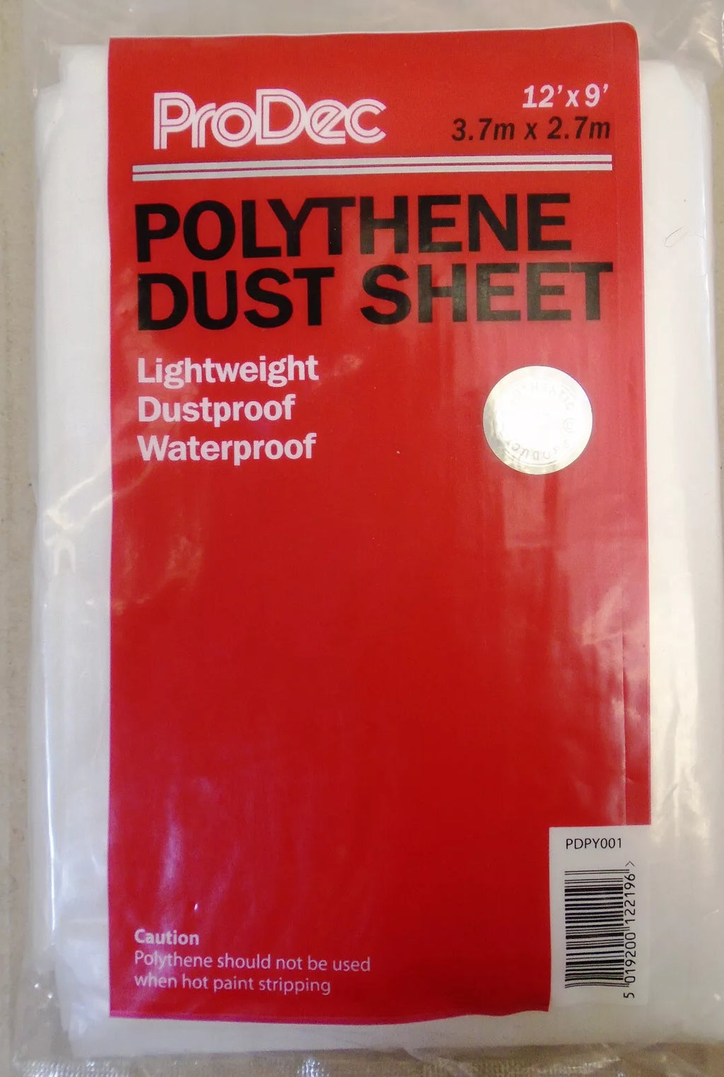 ProDec Polythene Dust Sheet 12' x 9' Lightweight yet effective protective sheet