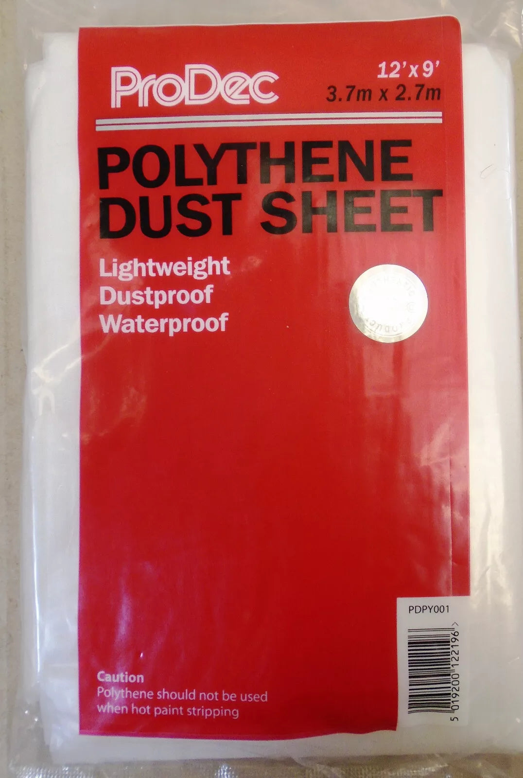 ProDec Polythene Dust Sheet 12' x 9' Lightweight yet effective protective sheet