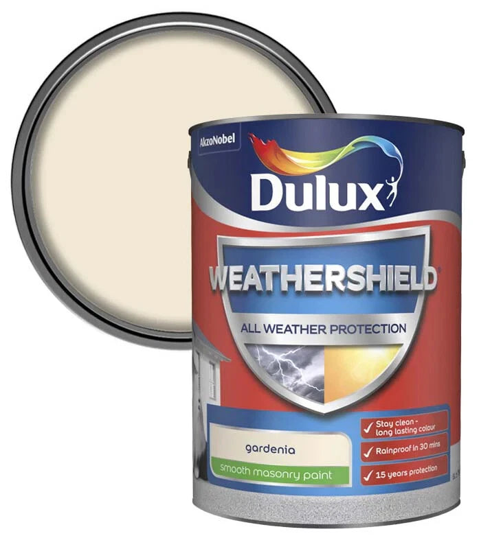 Dulux Weathershield Smooth Gardenia Masonry Paint 5L