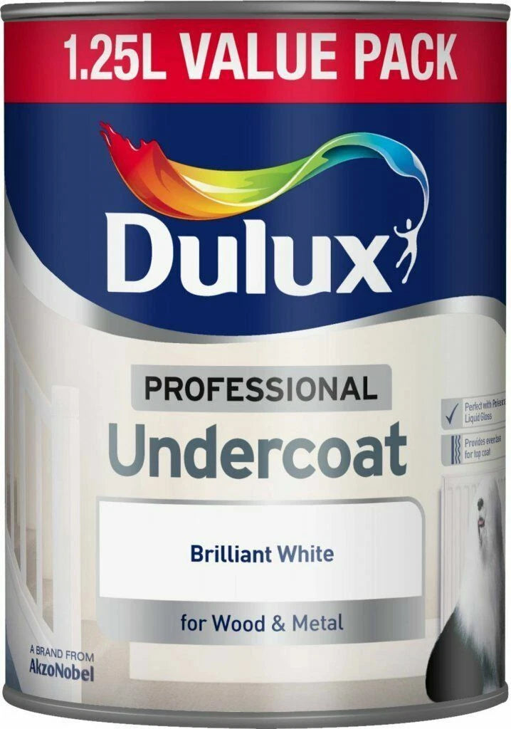 Dulux 1.25L Professional Undercoat Brilliant White For Wood And Metal
